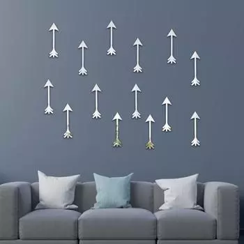 Стрелка 3D акриловое зеркало трехмерные настенные наклейки гостиная спальня стена потолок водонепроницаемые настенные наклейки 1