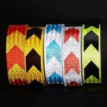 Стрелка Предупреждение о безопасности Светоотражающая лента Наклейка разноцветный