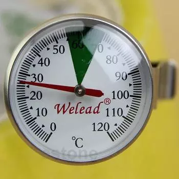 Стрелочный термометр, часы, портативный термометр, мгновенное считывание, кухонный зонд из нержавеющей стали для приготовления еды, молока, кофе, термометр