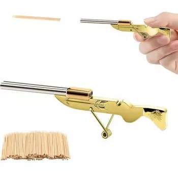 Стрелок Миниатюрная модель Хорошая детализация Украшение рабочего стола Мини-шутер с зубочисткой Декомпрессионная игрушка Имитация оружия Игрушечная пусковая установка для зубочисток серый