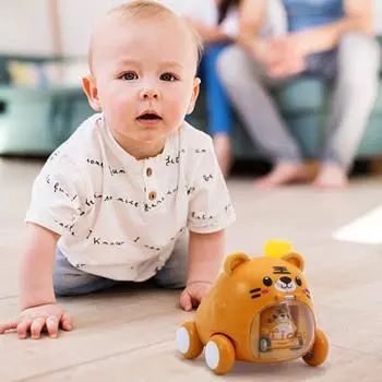 Стреляющая машина, Милый питомец, Маленькая машина, Нажимающий пазл-ребенок, Детская игрушечная машина, Мальчик One Size жёлтый