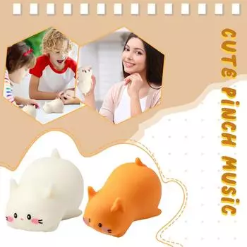 Стресс и милые медленные игрушки, любимые игрушки для снятия стресса, милые игрушки в форме кошки One Size оранжевый
