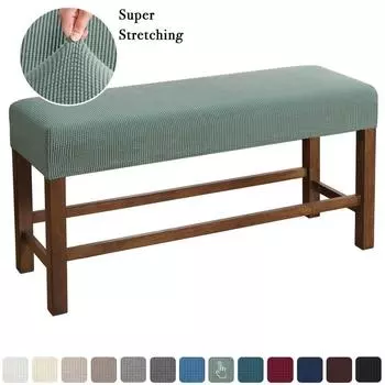 Stretch Chair Bench Spandex Elastic Covers Slipcover Seat Protector Bench Seat Cushion Slipcover For Living Room Kitchen Bedroom Medium