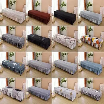 Чехол для обеденной скамьи, моющийся защитный чехол для сиденья с геометрическим узором, съемный чехол для скамьи с защитой от пыли для кухни 120-150cm