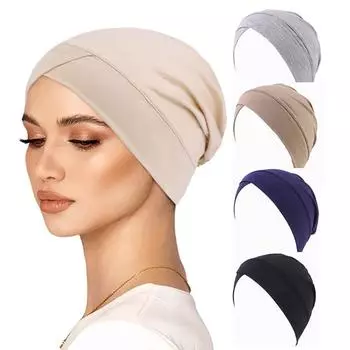 Стретч-крестная индийская кепка, однотонная модальная хлопковая мусульманская нижняя кепка Jdt-50A average size темно-синий