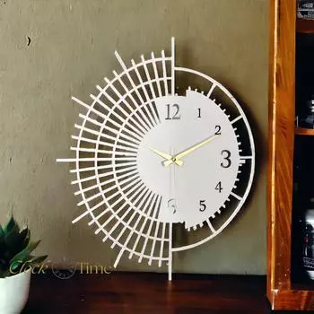 Stri Металлические черные настенные часы 50х50см с бесшумным механизмом