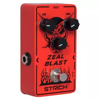 STRICH Бустер Эффектор Регулировка True Bypass Педаль для гитары ZEAL BLAST для электрогитары Низкий/Высокий 2-полосный