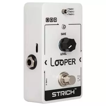 STRICH Looper Effector 90-минутный Looper Guitar Effector 3 слота для хранения циклических треков USB Audio True Bypass Электрогитарный эффектор Import/Export