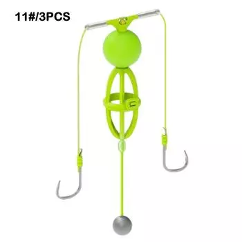 String Hook Line Group Feeder Sinker Carbon Steel Fishing Spring Bait Cage Outdoor 11#