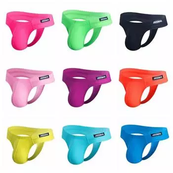 Стринги JOCKMAIL из сверхтонкого сетчатого материала, дышащие, с низкой талией, сексуальное однотонное мужское нижнее белье с Т-образной спинкой M
