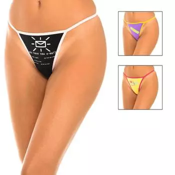 Стринги Pack-3 Стринги с принтами 84063 женщина TU розовый/чёрный