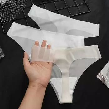 Стринги женские, не показывающие, с низкой посадкой, бесшовное нижнее белье, трусики, трусы, нижнее белье M чёрный