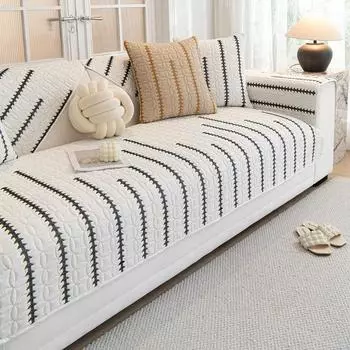 Stripe Sofa Cushion Non-Slip Couch Cushion Embroidered Fabric Sofa Cover Living Room Armrest Backrest Home Decor Sofa Cushion 70x70
