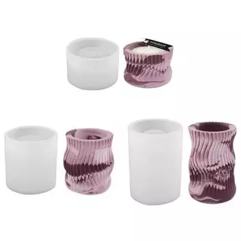 Striped Cylinder Candlestick Molds Holder Molds for Tealight Holder Dropshipping