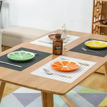 Striped Linen Placemats Dining Table Mat Non-slip Disc Bowl Pads Coasters Kitchen Nordic Table Accessories Home Decor 30x40cm1pcs