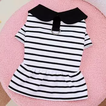 Striped Pet Clothing Dog Clothing Spring Autumn Summer Cat Small Dog Couple Vest Skirt M Length 30 Bust 40 About 5 to 3.5 kg