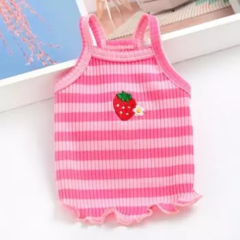 Striped Pet Dog Dog Clothing Cat Small Dog Bichon Pomeranian Teddy Suspender Vest Spring Summer Thin S