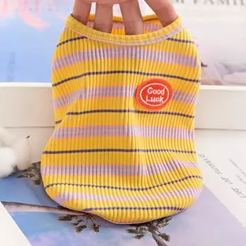 Striped pet vest cat than bear chihuahua puppy dog clothes spring autumn summer thin S