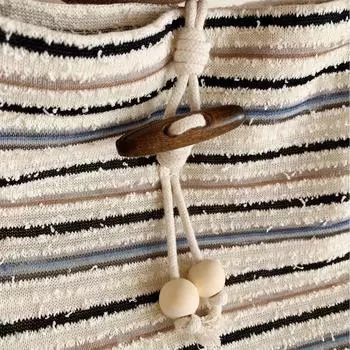 Striped road tote bag large capacity 2024 new light luxury shoulder underarm handbag