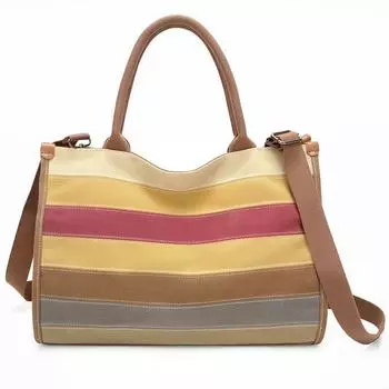 Striped Women s Bag Single-shoulder Large Bag Retro Crossbody Bag Fashionable Single-shoulder Bag Women s Patchwork Large Bag жёлтый