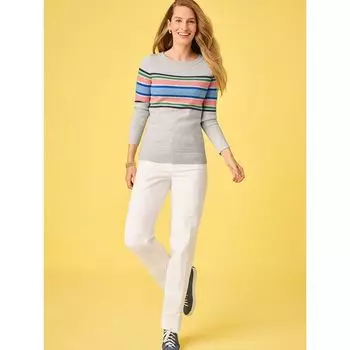 Stripes Fall and Winter Chubby Girl Plaid Slimming Jumper Racing Stripes P