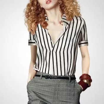 Stripes Professional 2023 Summer Slim Fit Fashion Short Sleeve Stripes 2XL