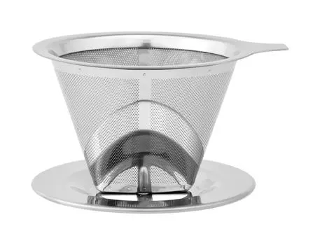 Strix Design Coffee Stainless For No Paper Filter Stainless Steel Coffee 2 Layer No Brush Stainless Steel Filter Dripper, Steel, 1-2 Cups, Required,