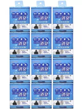 Strix Design Deodorizing Strongly Odor Plastic 720 Sheets of 60 Sheets x in Height 38 x Width 19 x Depth Thickness Toilet Disposal Garbage Bag Bags, чёрный