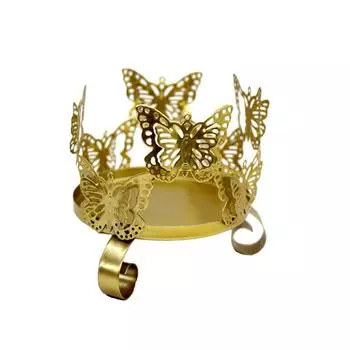 Строго выбирайте цельный скандинавский золотой кованый подсвечник из кованого железа, свадебный реквизит с бабочкой, украшение для дома, спальни Five Flower