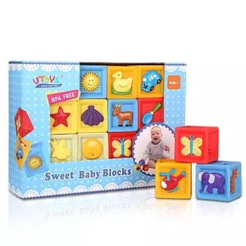 Строительные блоки Bemixc Sound 10 шт., мягкие развивающие игрушки для детей, подарки на день рождения для девочек, мальчиков, новорожденных, игрушек, праздников,