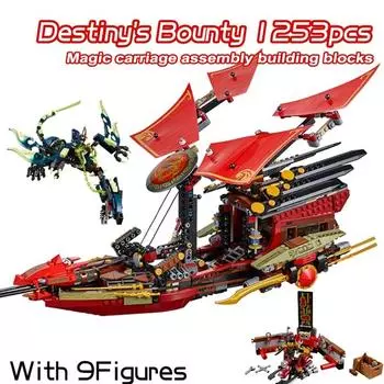 Строительные блоки Destiny Bounty Spacecraft Dragon Boat Base Hydro Ship Chariot Sora Bricks Toys for Boys Gifts No box