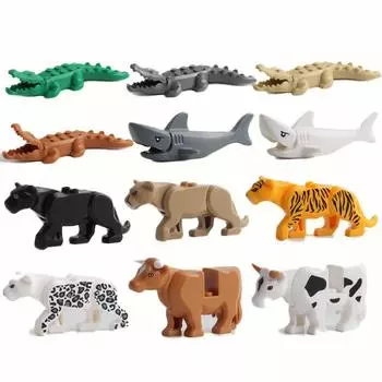 Строительные блоки Детские развивающие игрушки Рождественский подарок Животные Крупные частицы животных