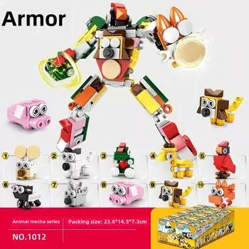 Строительные блоки для машин Пожарная машина Животные Робот Строительные блоки Танк Самолет Инженерное дело Машина Кирпичи Сборка Детская игрушка