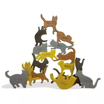 Строительные блоки для сердца кот [БЛОКИ РАЗУМА] коричневый