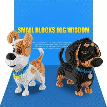 Строительные блоки Домашняя собака Майк Сибирский хаски Сидящая собака Детские игрушки 21000PCS Nobox белый