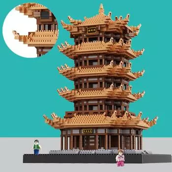 Строительные блоки Игрушечная модель здания Строительные блоки Сборка игрушек Детские развивающие игрушки 1PC