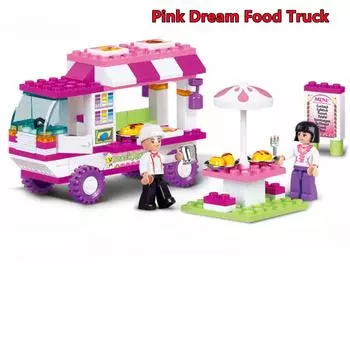 Строительные блоки, игрушки для девочек, мечта, закусочная машина, 102 шт., кирпичи, друзья, мобильный фургон для еды, подходит для ведущих брендов