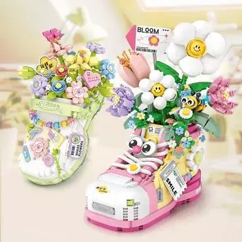 Строительные блоки из мелких частиц Crocs Flower Set Gift для девочек