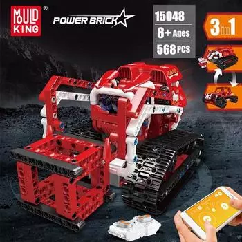 Строительные блоки MOLD KING 15048, высокотехнологичное приложение, радиоуправляемое управление, разведочная модель автомобиля, грузовик с дистанционным управлением, кирпичи, детские игрушки