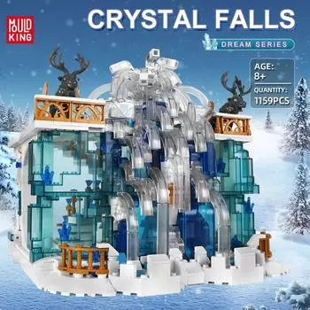 Строительные блоки MOLD KING, креативные наборы моделей MOC Crystal Falls, сборные кирпичи, детские развивающие игрушки, рождественские подарки