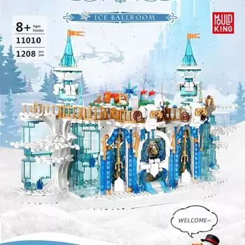 Строительные блоки MOLD KING, креативные наборы моделей для ледяных бальных залов MOC, сборные кирпичи, детские развивающие игрушки, рождественские подарки
