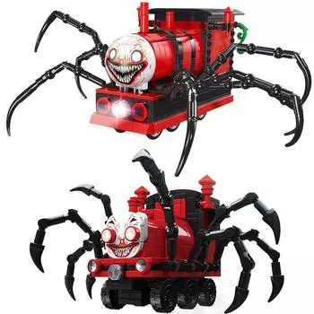 Строительные блоки Monster Spider Train Animal с подсветкой MOC модель кирпичная игрушка для детей и взрослых в подарок no original box
