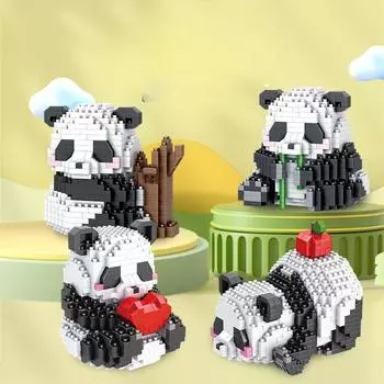 Строительные блоки «Панда» Креативные развивающие игрушки для детей Игрушка из мелких частиц Строительные блоки Набор «Панда» Строительные подарки 20*15*5cm