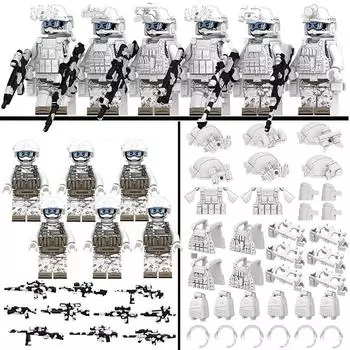 Строительные блоки Призрак Спецназ Аксессуары Оружие Рюкзаки Жилеты Ремни Оружие Детские игрушки