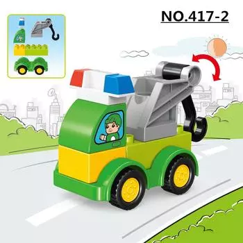 Строительные блоки с большими частицами, автомобиль, креативный городской строительный погрузчик, кран-экскаватор, автомобиль, DIY кирпичи, игрушка для детей, рождественский подарок