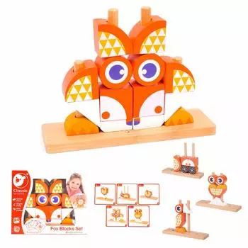 Конструктор из 3D блоков, развивающий, 1 год 18 месяцев, Классический набор блоков, блоки, блоки, пазл, пазл, деревянный, игрушка, лиса, старый, старый, подарок, Мир,
