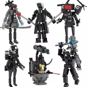 Строительные блоки Skibidi Titan TV Man, популярные видеоперсонажи «Туалет против фотографа», игровые модели, блоки коллекционного издания, отличный подарок для детей