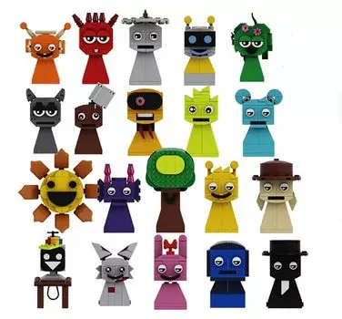 Строительные блоки Sprunki Рождественский подарок на день рождения для игры в блоки музыкальная игра товары игрушки, Sprunky, дети, игрушка, монстр, (цвет [Набор 20])