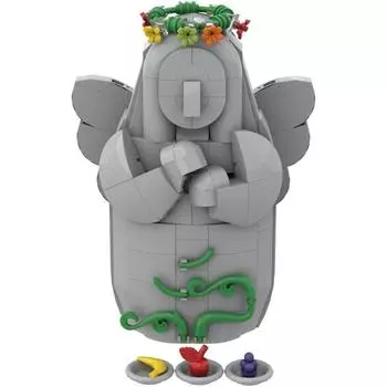 Строительные блоки статуи богини Zalda, игровая модель статуи богини, фигурки, строительные игрушки, забавный подарок для фанатов игр, мальчиков и девочек, взрослых серый