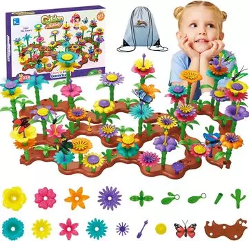 Строительные блоки VoSinrly, садовые блоки 224 шт., игрушки для девочек и мальчиков, 3D-головоломки, развивающие игрушки, развивающие воображение и креативность, тренировка кончиков пальцев